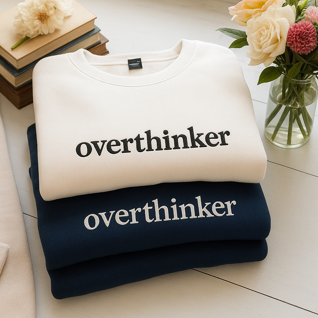 overthinker - Embroidered Crewneck